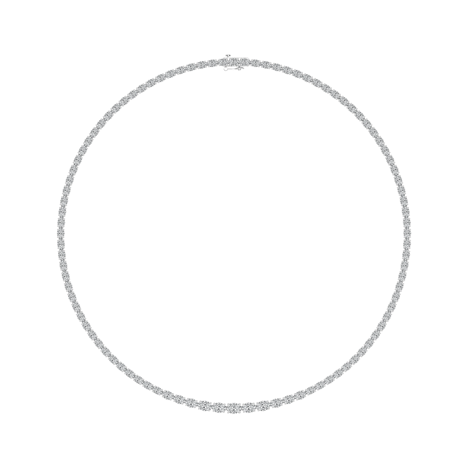 20 ctw Oval Lab Grown Diamond East West Tennis Necklace - 18 Inches - Signature Collection