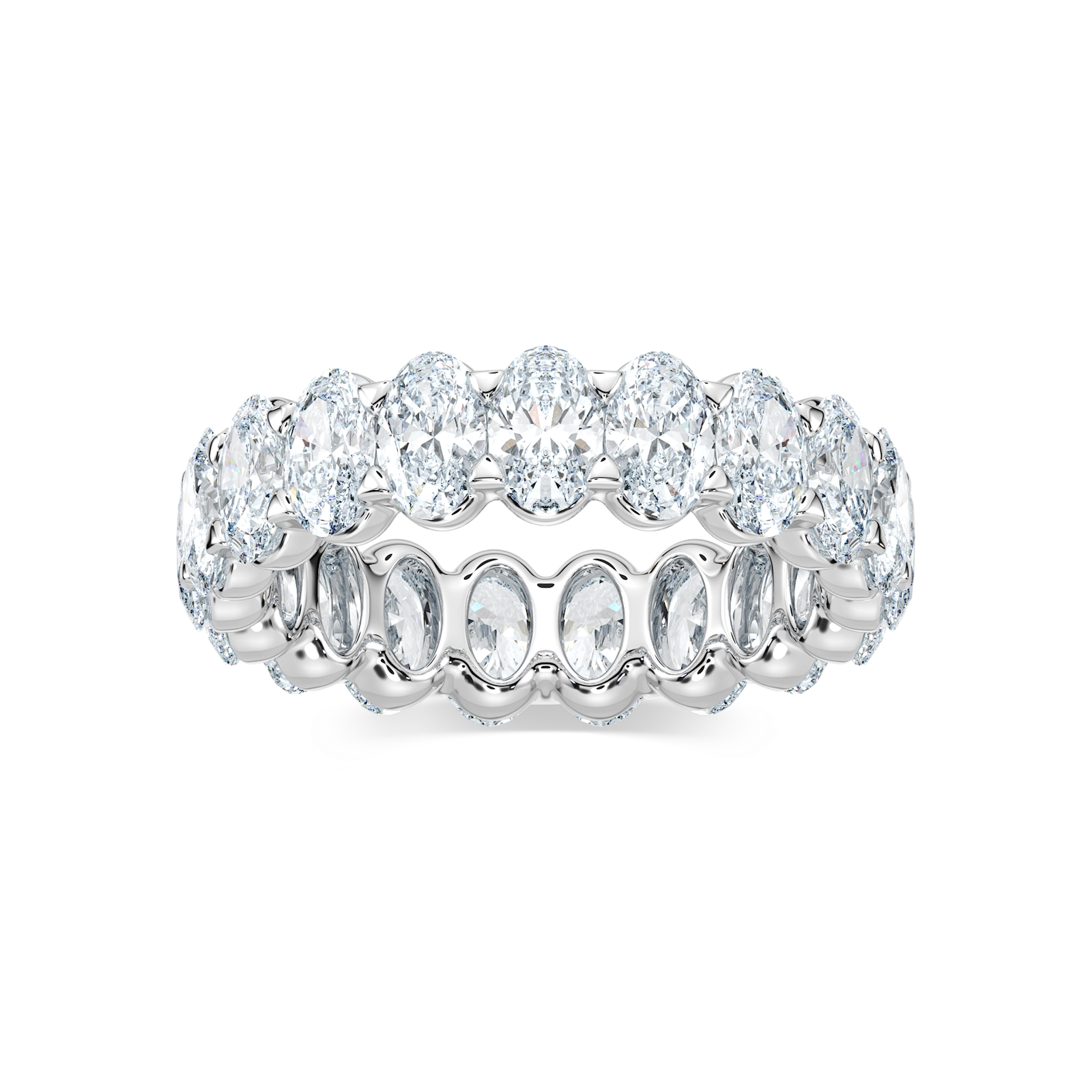 Ocean Oval Lab Grown Diamond Shared Prong Eternity Band