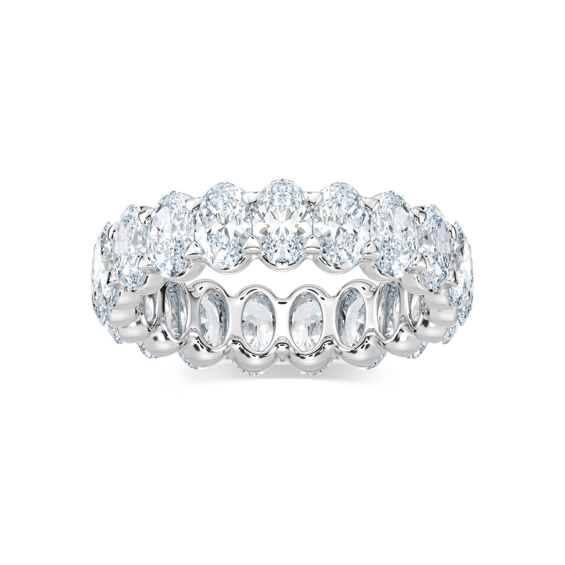 Ocean Oval Lab Grown Diamond Shared Prong Eternity Band