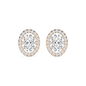 2 ⅓ ctw Oval Lab Grown Diamond Halo Stud Earrings