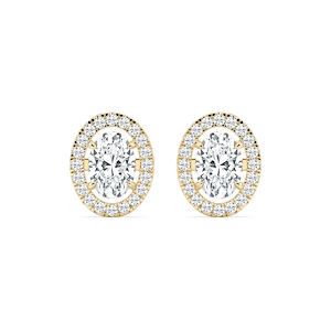 2 ⅓ ctw Oval Lab Grown Diamond Halo Stud Earrings
