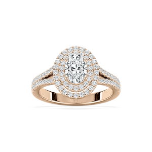 Stella 1 ²⁄₅ ctw Oval Lab Grown Diamond Split Shank Double Halo Engagement Ring