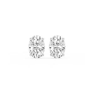 Oval Lab Grown Diamond Hidden Halo Stud Earrings