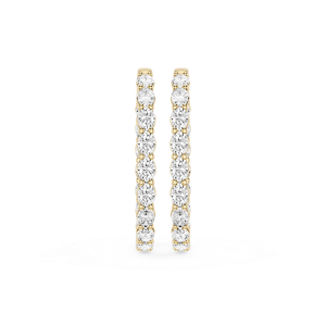Oval Lab Grown Diamond Shared Prong Inside Out Hoop Earrings