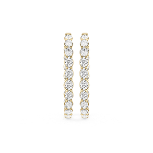 Oval Lab Grown Diamond Shared Prong Inside Out Hoop Earrings