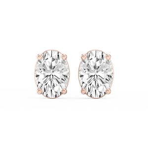 Oval Lab Grown Diamond Classic Four Prong Stud Earrings