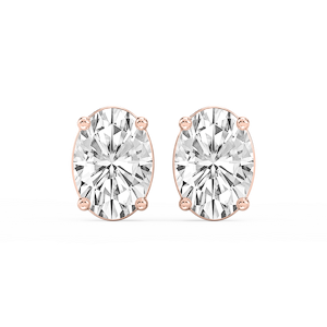 Oval Lab Grown Diamond Classic Four Prong Stud Earrings
