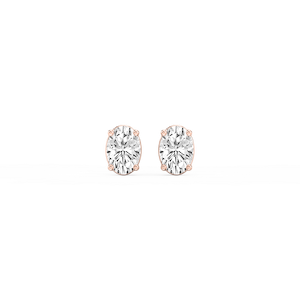 Oval Lab Grown Diamond Classic Four Prong Stud Earrings