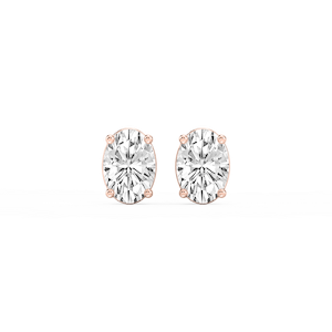 Oval Lab Grown Diamond Classic Four Prong Stud Earrings