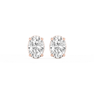 Oval Lab Grown Diamond Classic Four Prong Stud Earrings