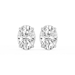 Oval Lab Grown Diamond Classic Four Prong Stud Earrings