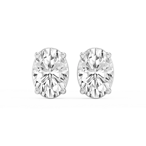 Oval Lab Grown Diamond Classic Four Prong Stud Earrings