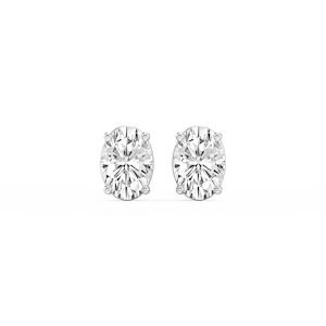 Oval Lab Grown Diamond Classic Four Prong Stud Earrings
