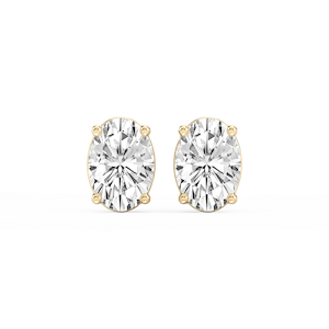 Oval Lab Grown Diamond Classic Four Prong Stud Earrings