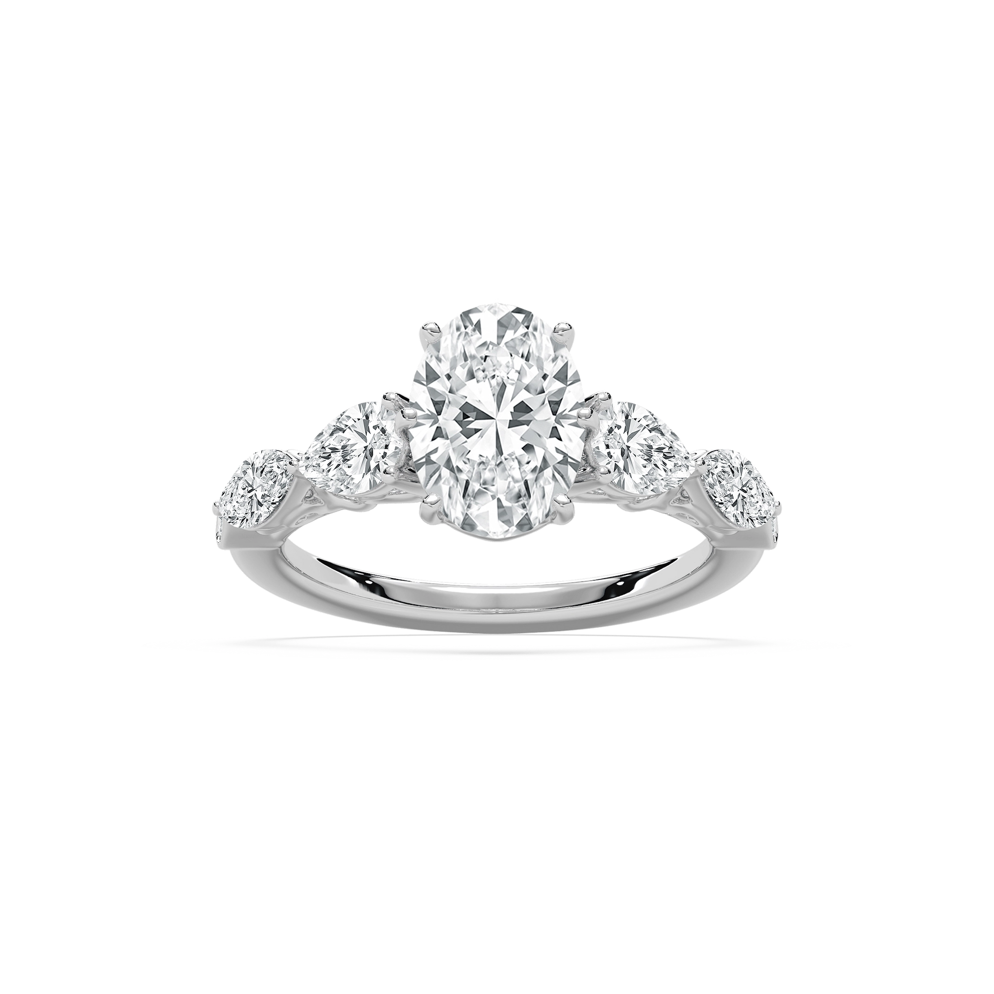 Oval Scroll Engagement Ring in Rose Gold