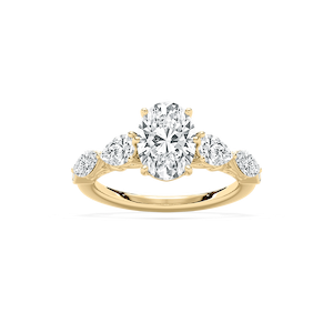 Dana 3 ctw Oval Lab Grown Diamond Scroll Side Stone Engagement Ring