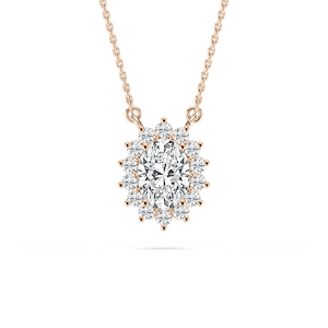 1 ¼ ctw Oval and Round Lab Grown Diamond Star Pendant - 18 Inches