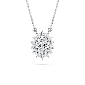 1 ¼ ctw Oval and Round Lab Grown Diamond Star Pendant - 18 Inches