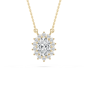 1 ¼ ctw Oval and Round Lab Grown Diamond Star Pendant - 18 Inches