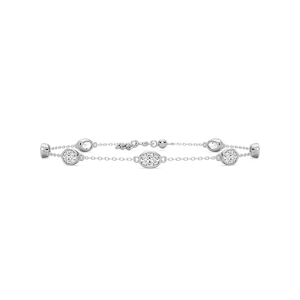 1 ³⁄₄ ctw Oval Lab Grown Diamond Station Chain Bracelet  - 7 Inches