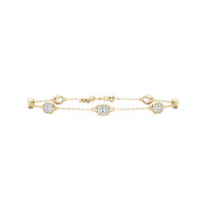 1 ³⁄₄ ctw Oval Lab Grown Diamond Station Chain Bracelet  - 7 Inches