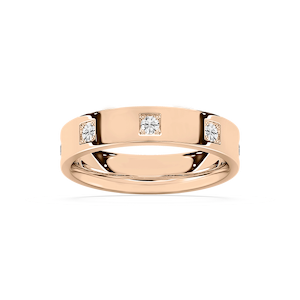 Owen 3/4 ctw Round Lab Grown Diamond Station Flat Wedding Band