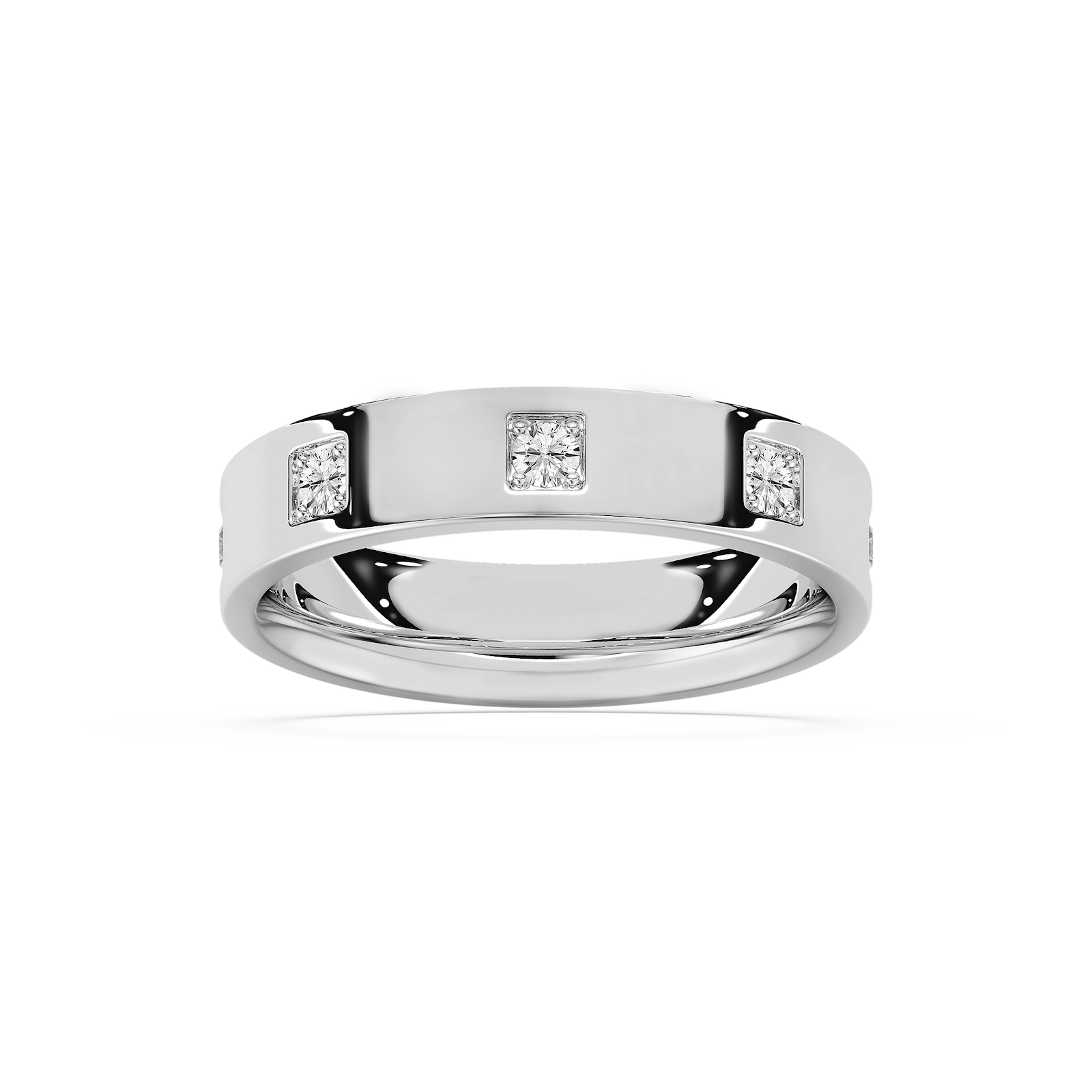 Owen Flat Edge Band in Rose Gold