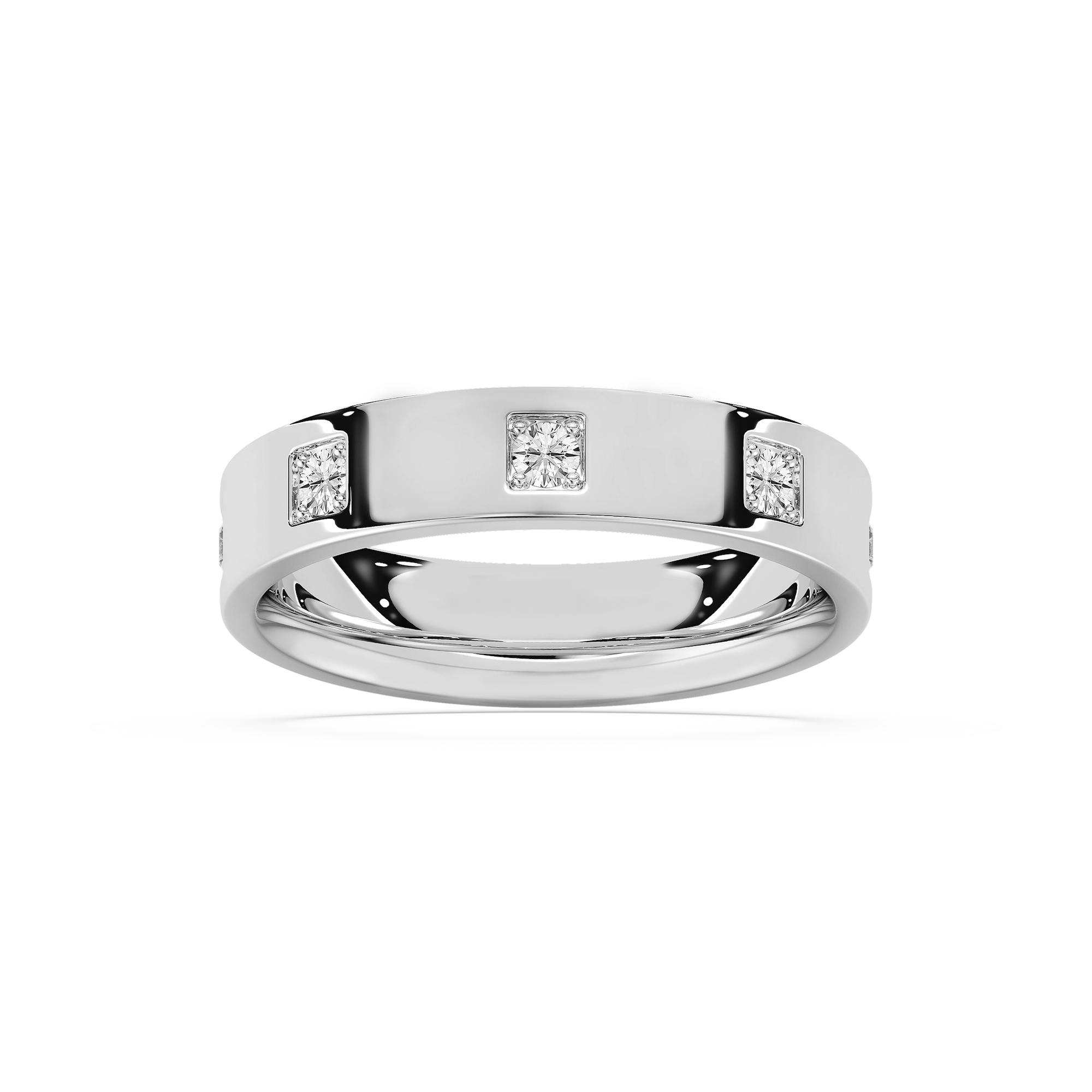 Owen Flat Edge Band in Rose Gold