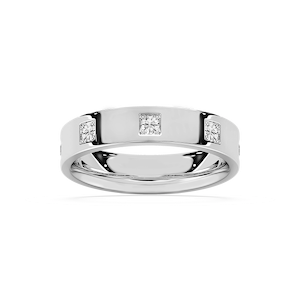 Owen 3/4 ctw Round Lab Grown Diamond Station Flat Wedding Band