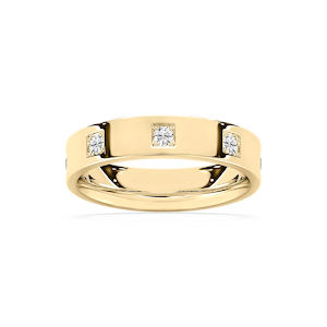 Owen 3/4 ctw Round Lab Grown Diamond Station Flat Wedding Band