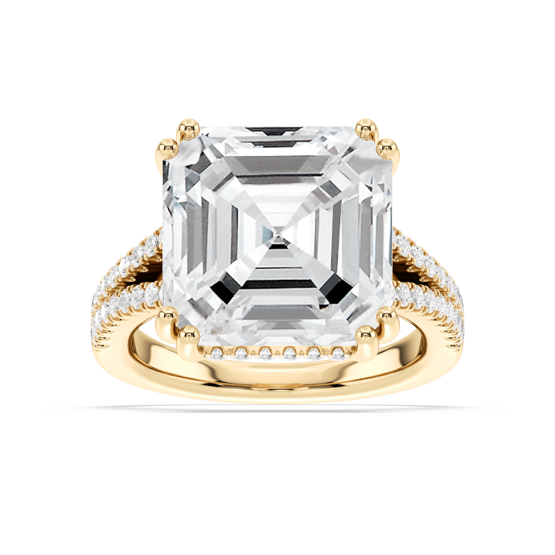 Paisley 15 ctw Asscher Lab Grown Diamond Split Shank Hidden Halo Engagement Ring - Signature Collection