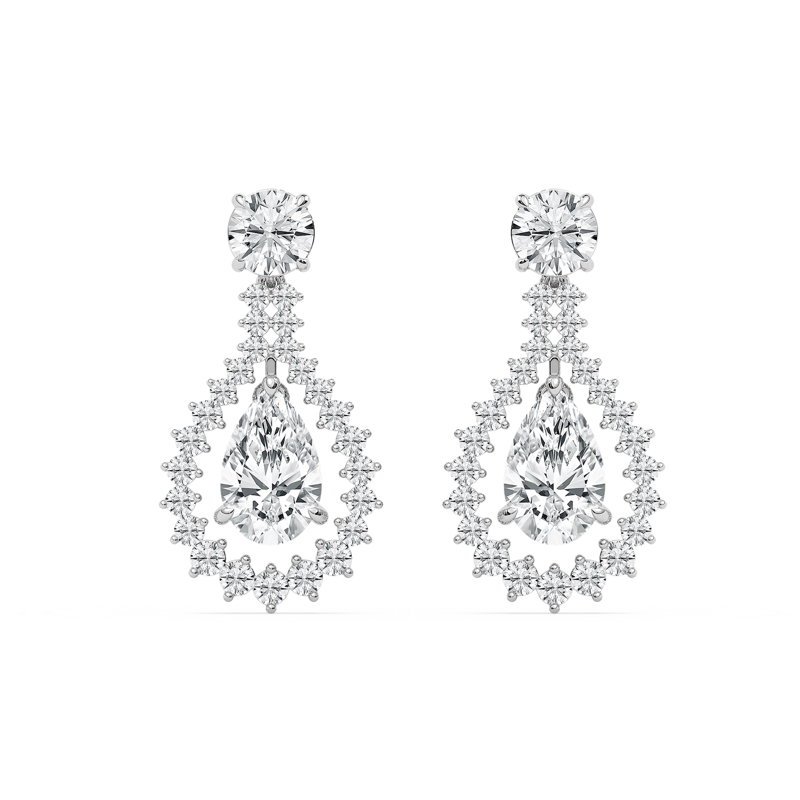 Parisian Pear Drama Earrings in Rose Gold