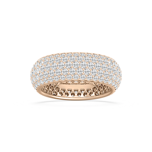Freya 3 ⅕ ctw Round Lab Grown Diamond Domed Pave Eternity Band