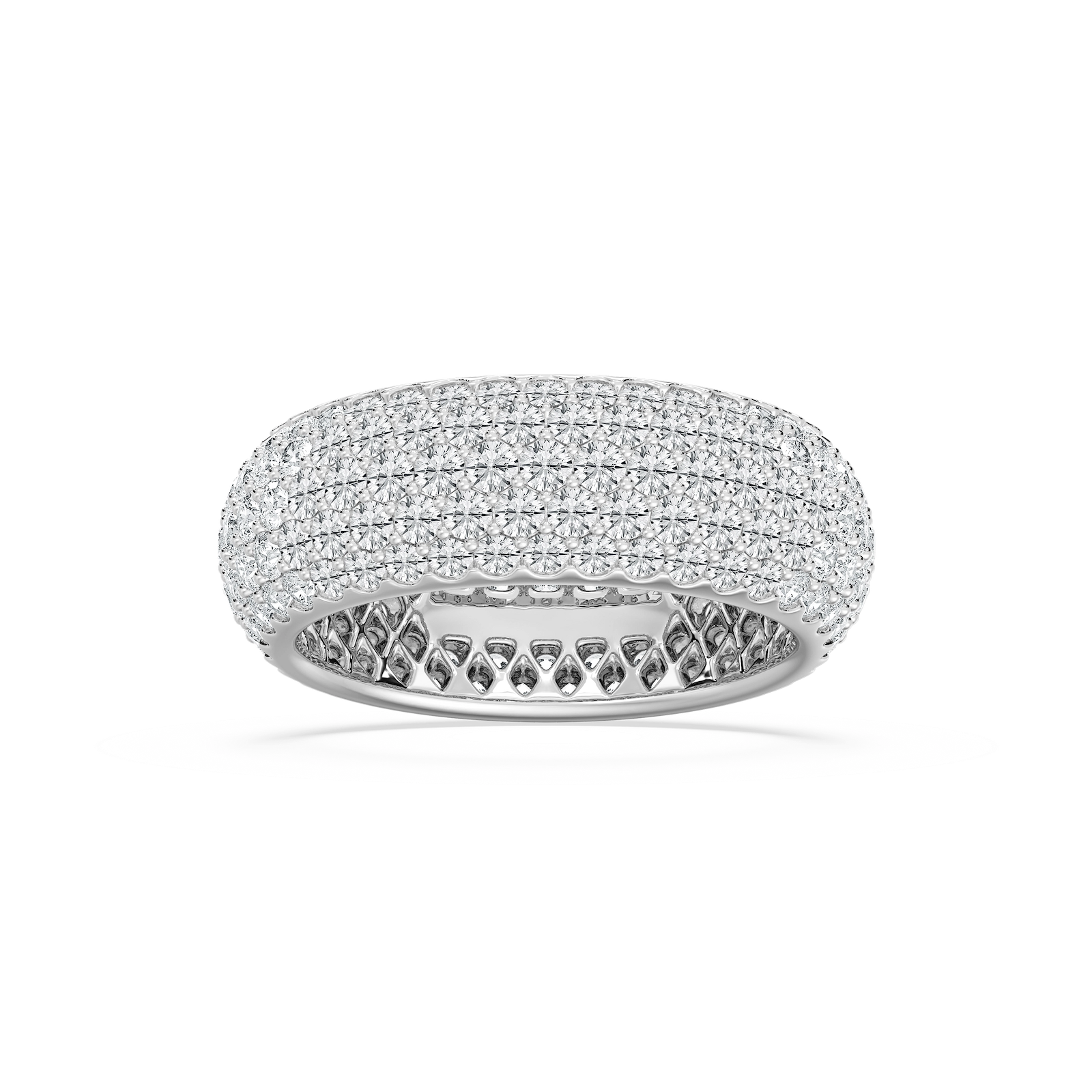 Pave Dome Eternity Band in Rose Gold