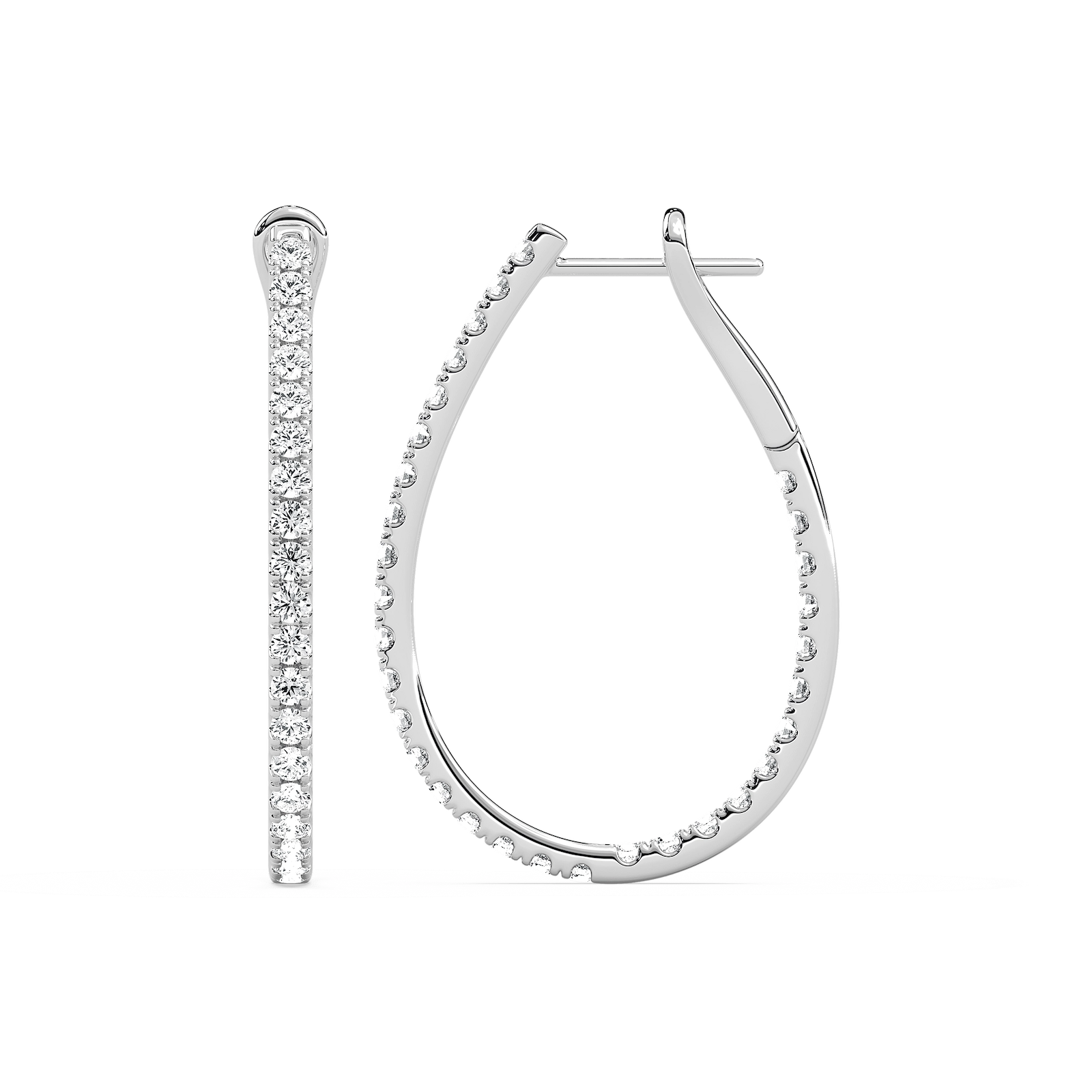 2 ¹⁄₆ ctw Round Lab Grown Diamond Pave Inside Out Hoop Earrings