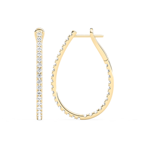 2 ¹⁄₆ ctw Round Lab Grown Diamond Pave Inside Out Hoop Earrings