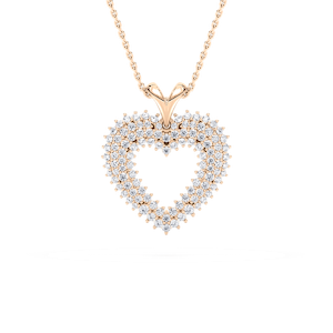 5/8 ctw Round Lab Grown Diamond Pave Heart Pendant - 18 Inches