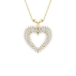 5/8 ctw Round Lab Grown Diamond Pave Heart Pendant - 18 Inches