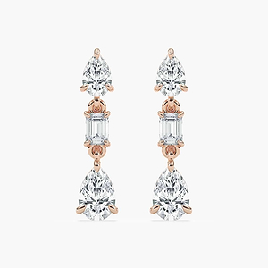 1 ¾ ctw Pear and Emerald Lab Grown Diamond Dangle Earrings