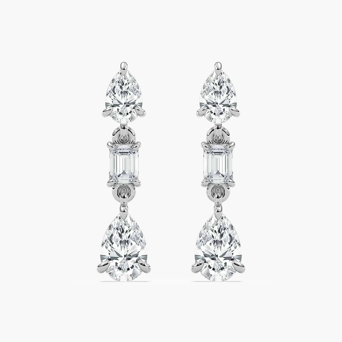 1 ⁷⁄₈ ctw Pear and Emerald Lab Grown Diamond Dangle Earrings