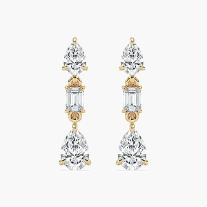 1 ¾ ctw Pear and Emerald Lab Grown Diamond Dangle Earrings