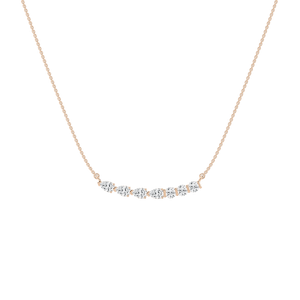 1 ctw Pear and Round Lab Grown Diamond Bar Necklace - 18 Inches