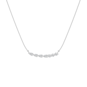 1 ctw Pear and Round Lab Grown Diamond Bar Necklace - 18 Inches