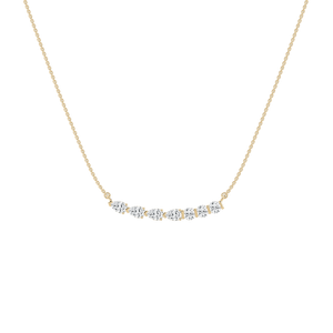 1 ctw Pear and Round Lab Grown Diamond Bar Necklace - 18 Inches