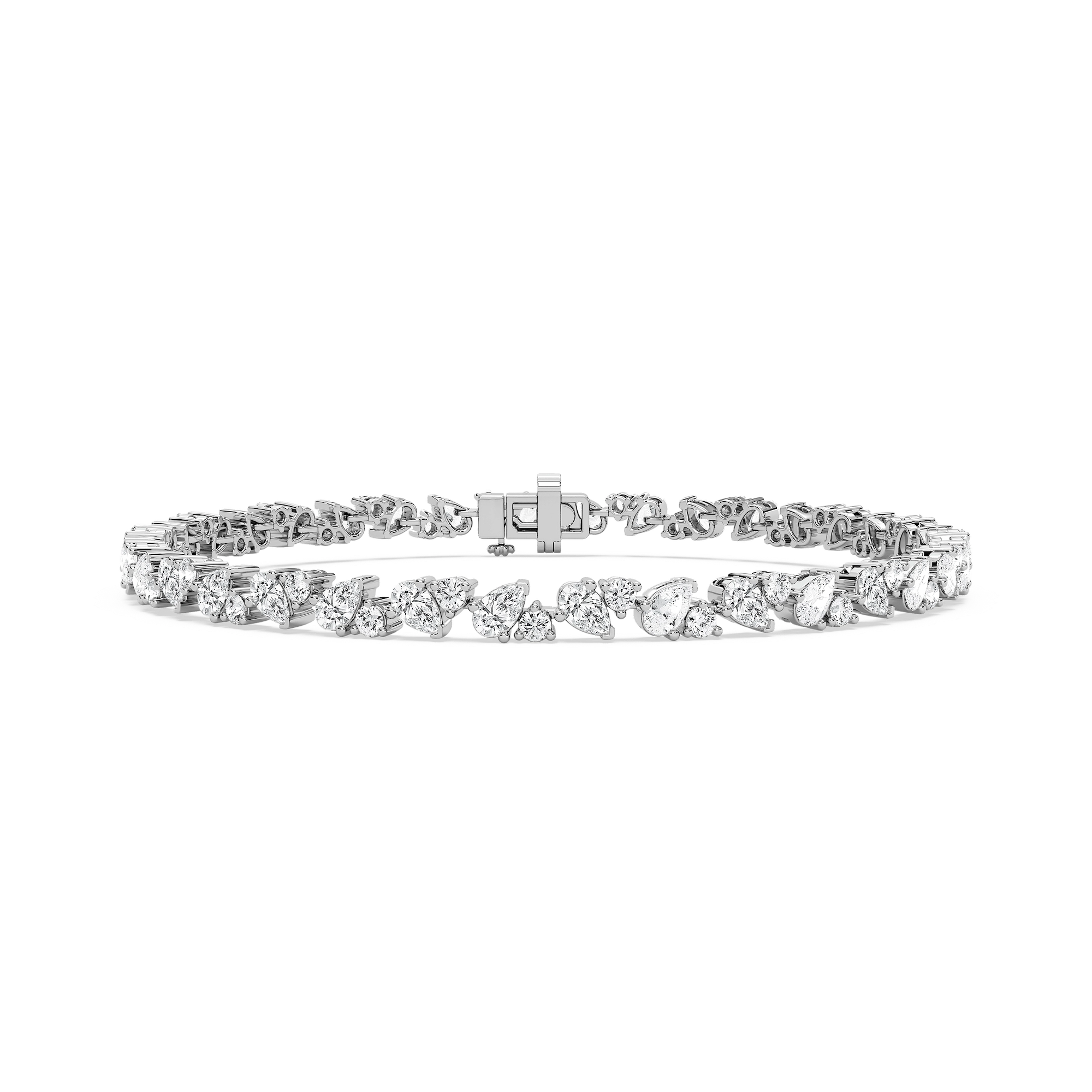 4 ¹⁄₃ ctw Round and Pear Lab Grown Diamond Duo Tennis Bracelet - 7 Inches