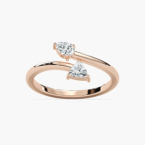 Pear And Trillion Diamond Two Stone Band