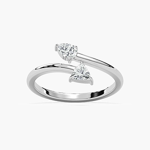 1/3 ctw Pear and Trillion Lab Grown Diamond Two Stone Bypass Ring