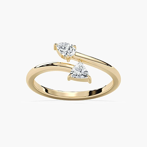 1/3 ctw Pear and Trillion Lab Grown Diamond Two Stone Bypass Ring