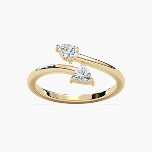 Pear and Trillion Two Stone Band with 0.30ctw Lab-Grown Diamonds