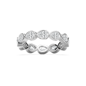 Sarie 1 ⅞ ctw Pear Lab Grown Diamond East West Bezel Eternity Band